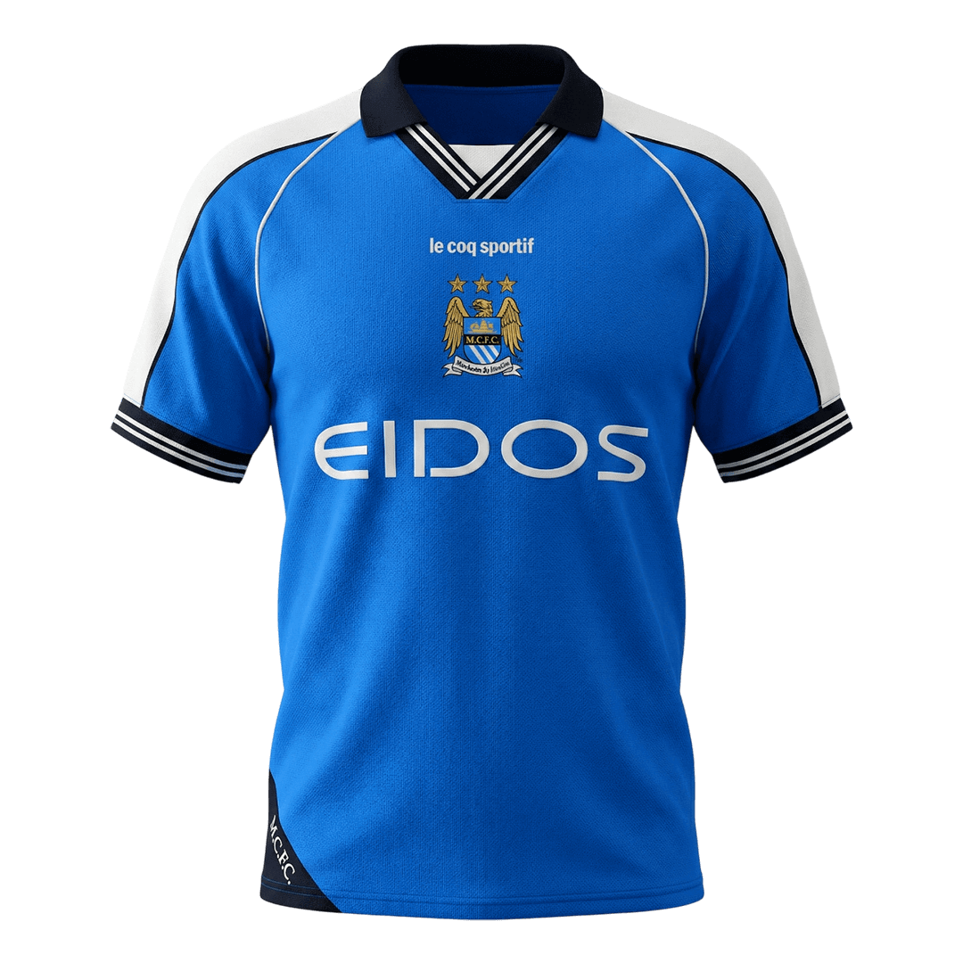 Manchester City 1999/01 Koti Retro-pelipaita Miesten