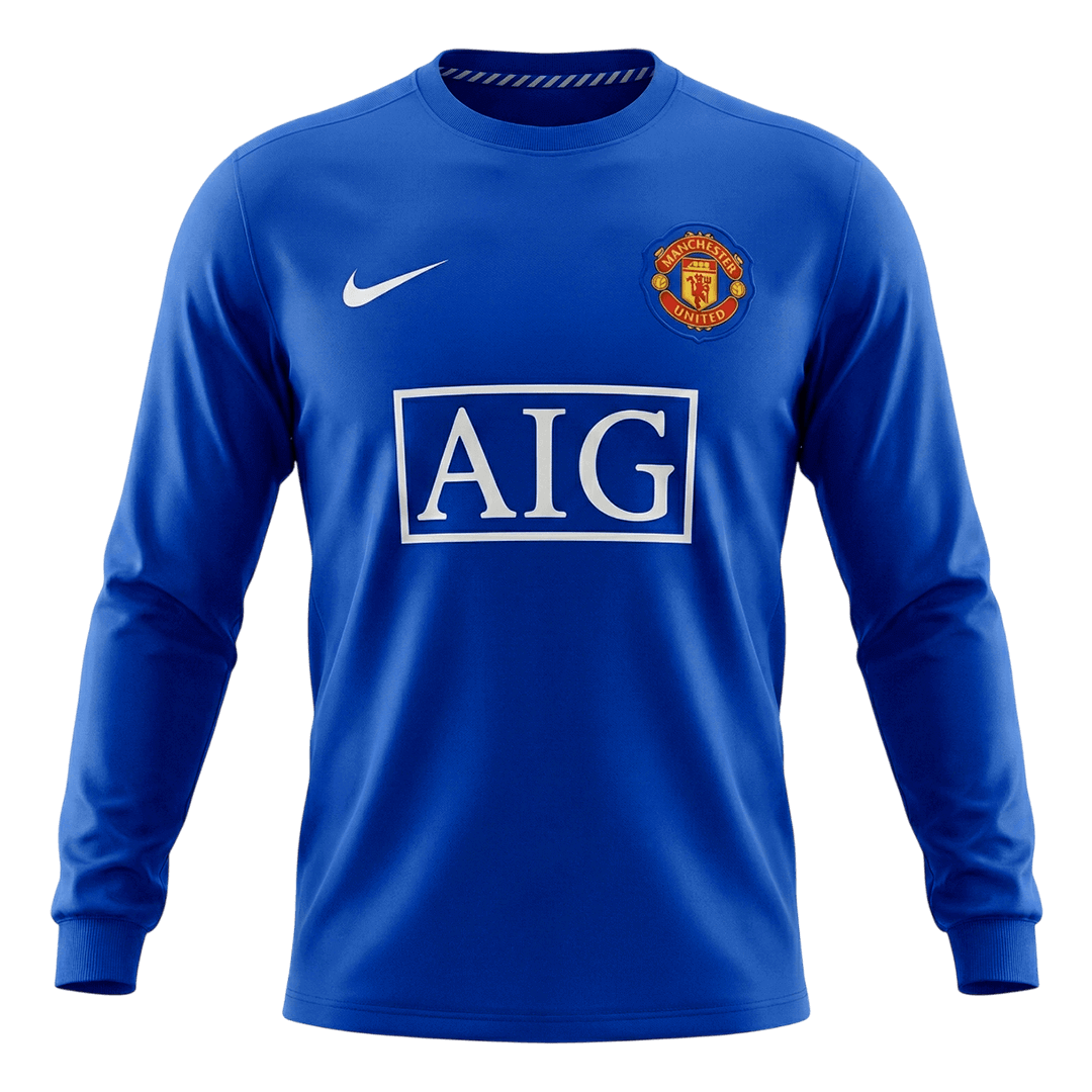 Manchester United 2008/09 Kolmas Pitkähihainen Retro-pelipaita Miesten