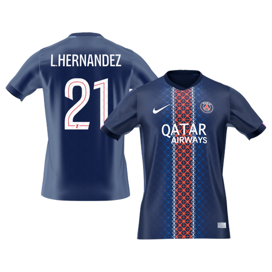 PSG 2025/26 Koti Pelipaita Miesten L.HERNANDEZ #21 [PREMIUM]