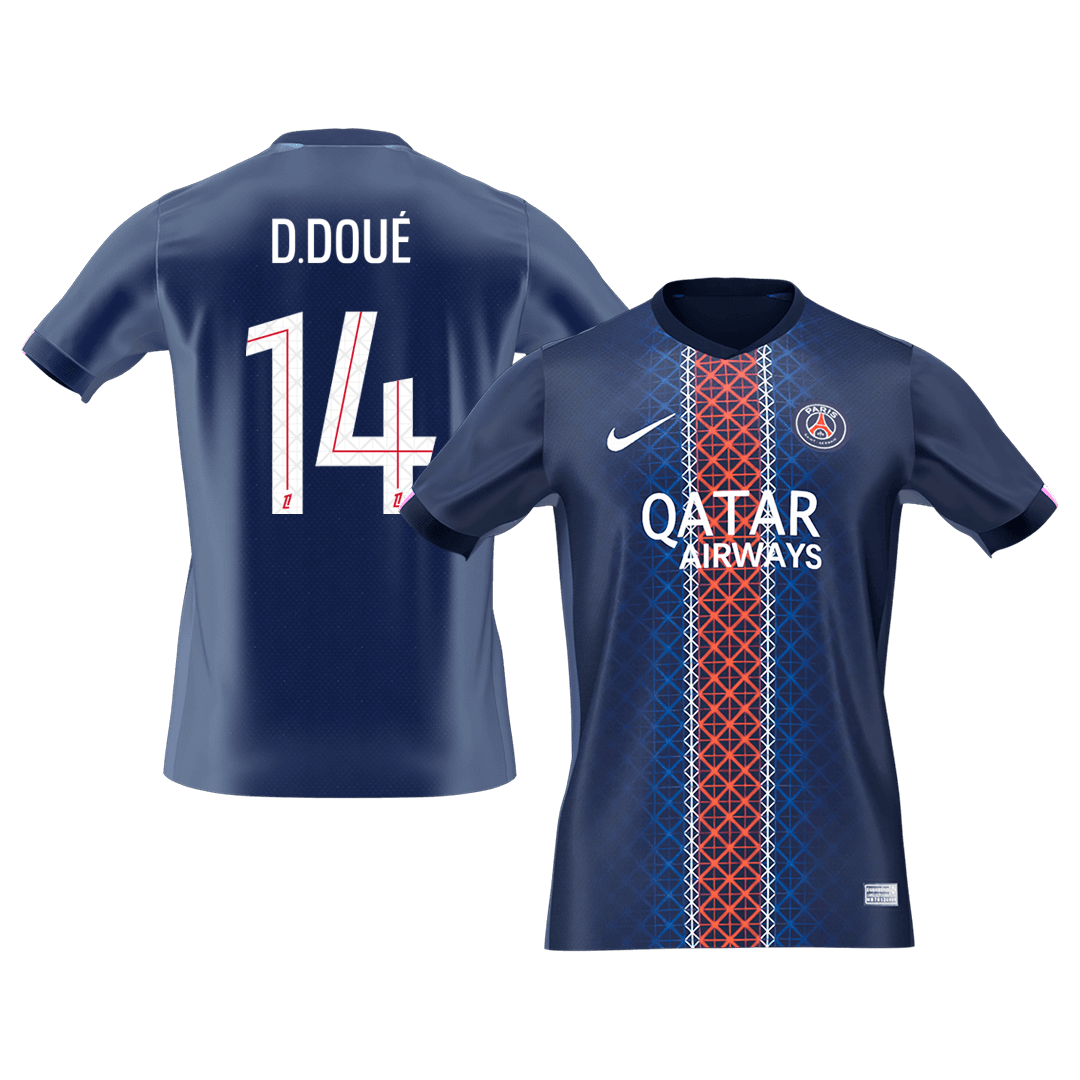 PSG 2025/26 Koti Pelipaita Miesten D.DOUÉ #14 [PREMIUM]