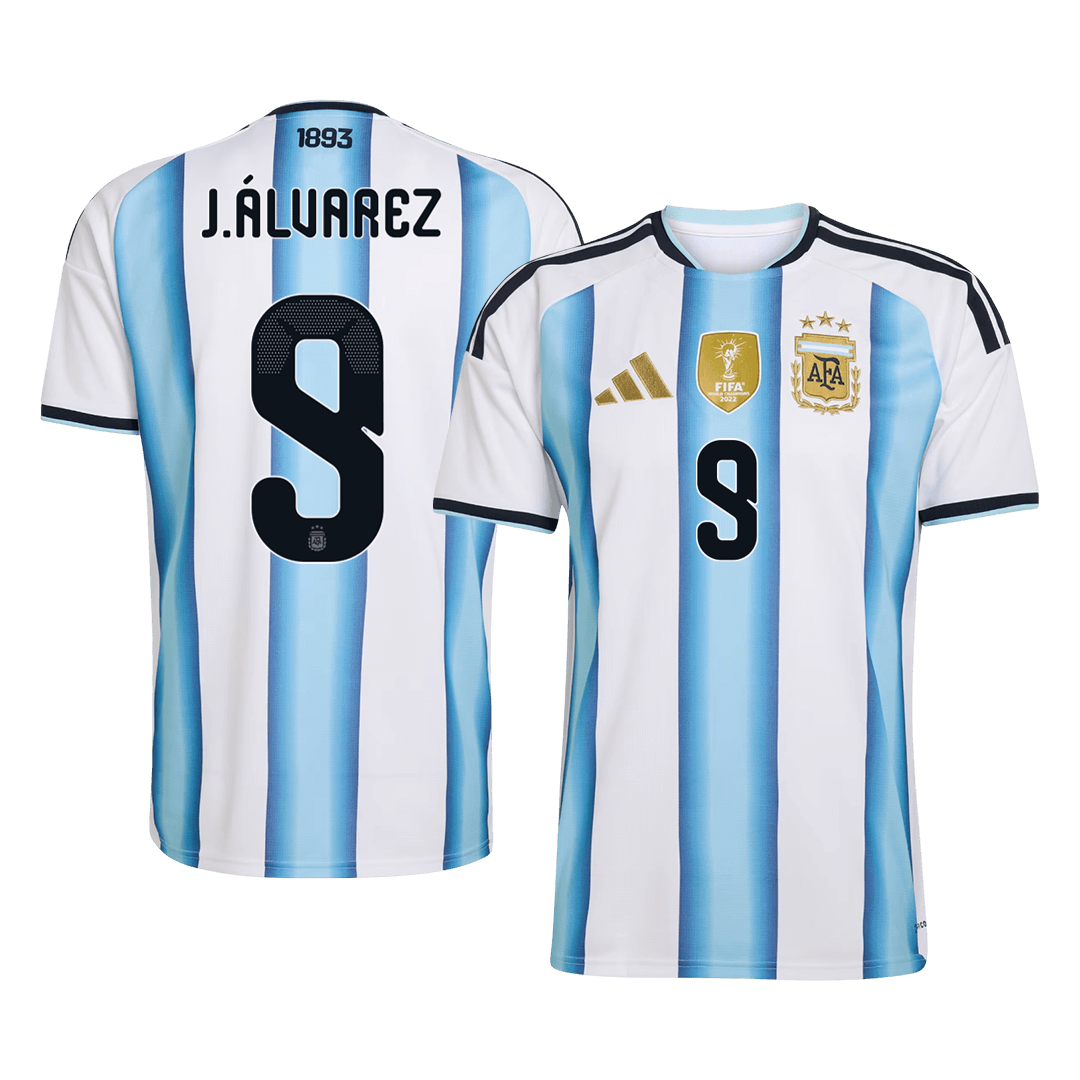 Argentina World Cup 2026 Koti Pelipaita Miesten J.ÁLVAREZ #9 [PREMIUM]