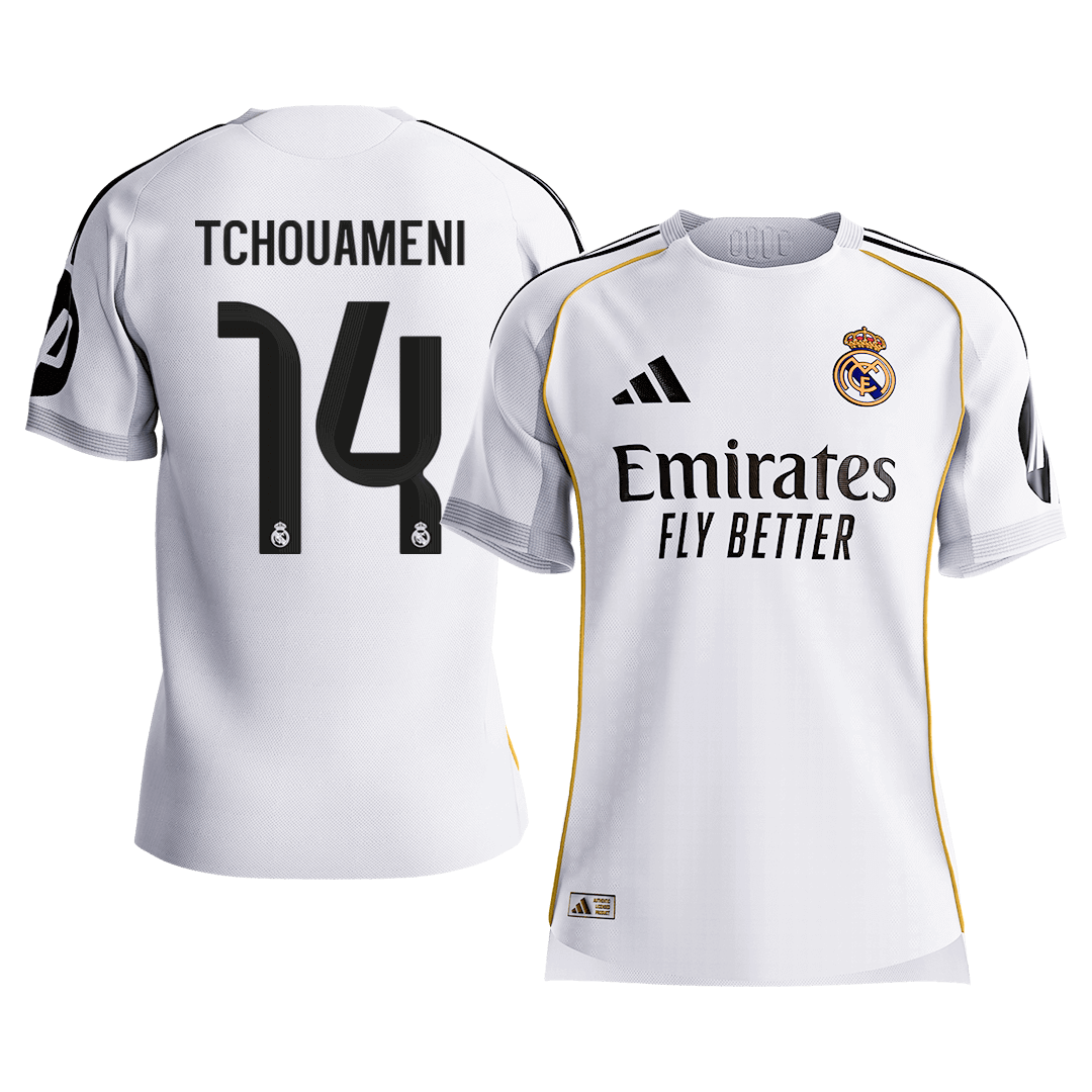 Real Madrid 2025/26 Koti Pelipaita (Player Version) Miesten TCHOUAMENI #14 [PREMIUM]