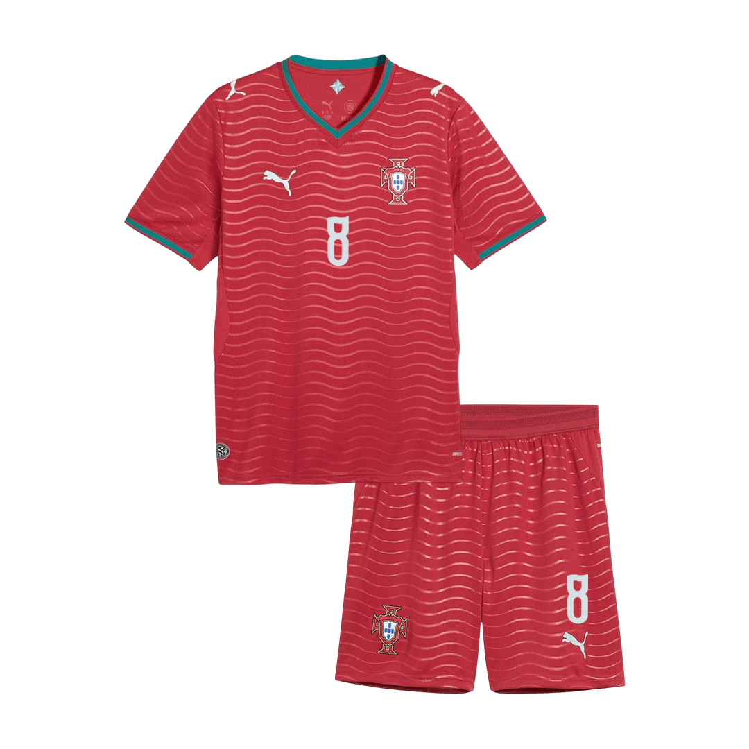 Portugal World Cup 2026 Koti Pelipaitasetti Lasten B. FERNANDES #8 [PREMIUM]