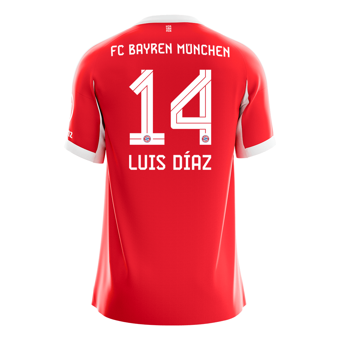 Bayern Munich 2025/26 Koti Pelipaita Miesten LUIS DÍAZ #14 [PREMIUM]