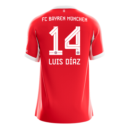 Bayern Munich 2025/26 Koti Pelipaita Miesten LUIS DÍAZ #14 [PREMIUM]