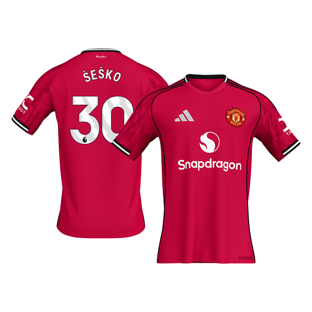 Manchester United 2025/26 Koti Pelipaita Miesten ŠEŠKO #30 [PREMIUM]
