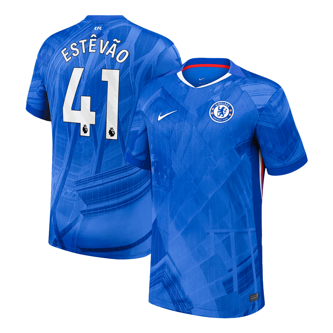 Chelsea 2025/26 Koti Pelipaita Miesten ESTÊVÃO #41 [PREMIUM]