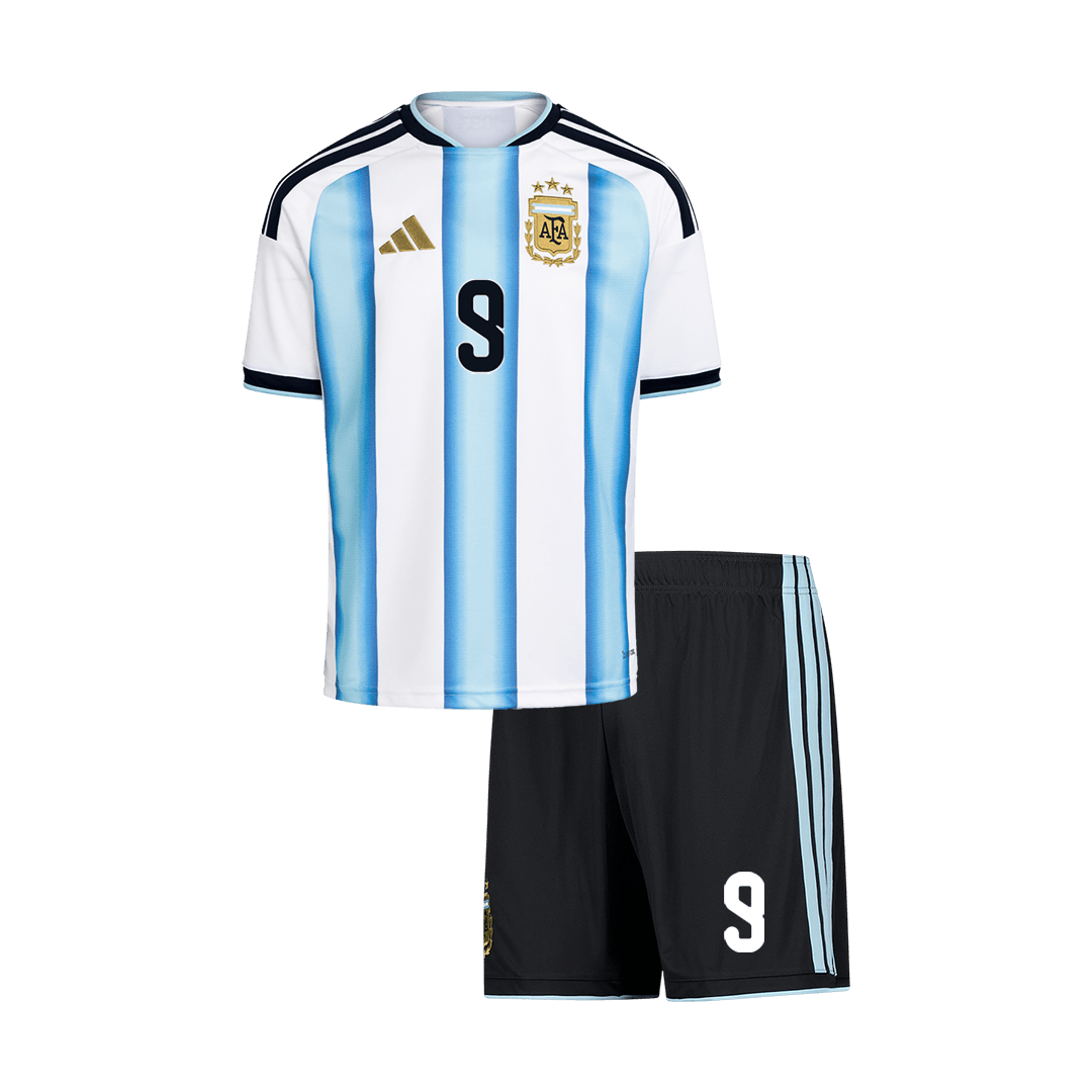 Argentina World Cup 2026 Koti Pelipaitasetti Lasten J.ÁLVAREZ #9 [PREMIUM]