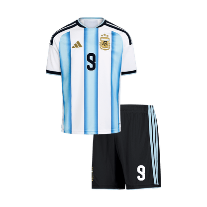 Argentina World Cup 2026 Koti Pelipaitasetti Lasten J.ÁLVAREZ #9 [PREMIUM]