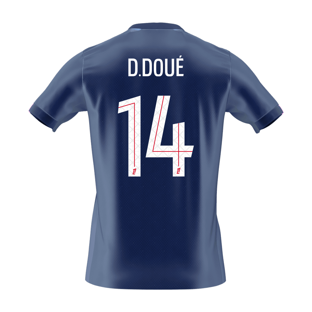 PSG 2025/26 Koti Pelipaita Miesten D.DOUÉ #14 [PREMIUM]