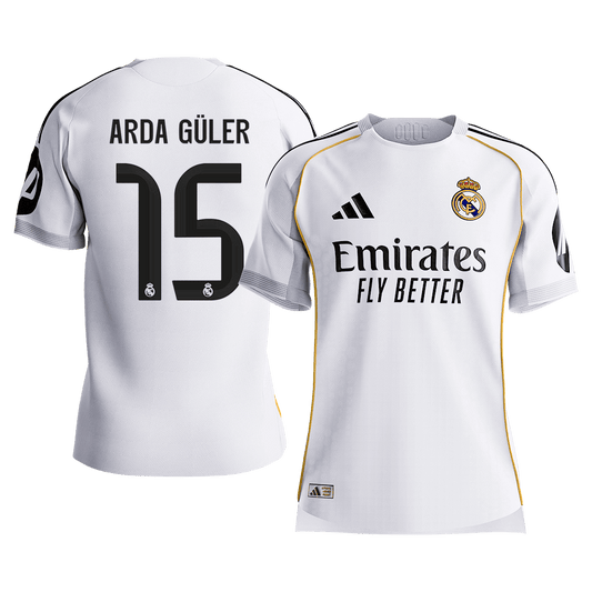 Real Madrid 2025/26 Koti Pelipaita (Player Version) Miesten ARDA GÜLER #15 [PREMIUM]