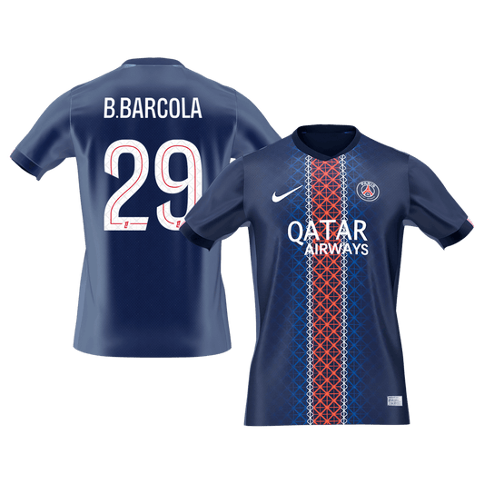PSG 2025/26 Koti Pelipaita Miesten B.BARCOLA #29 [PREMIUM]