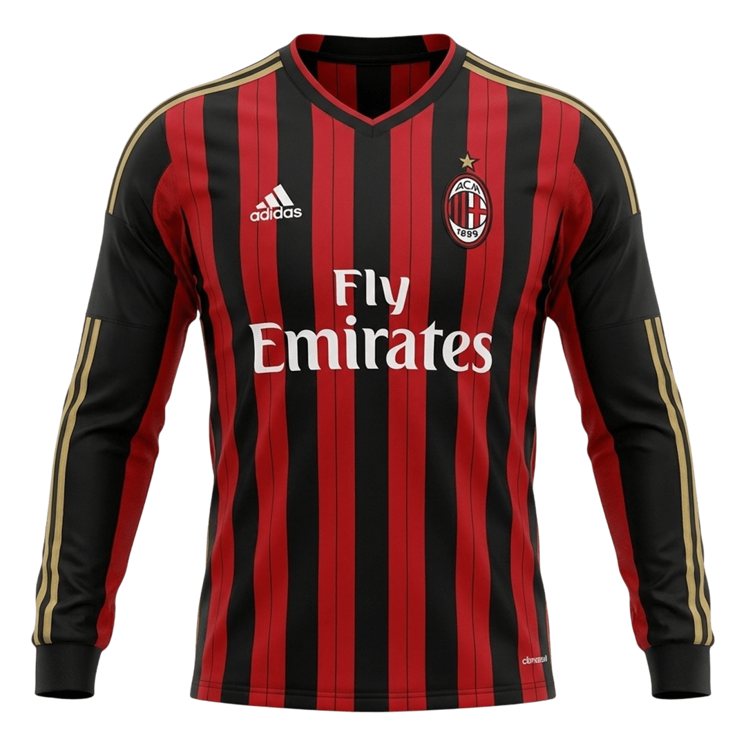 AC Milan 2013/14 Koti Pitkähihainen Retro-pelipaita Miesten
