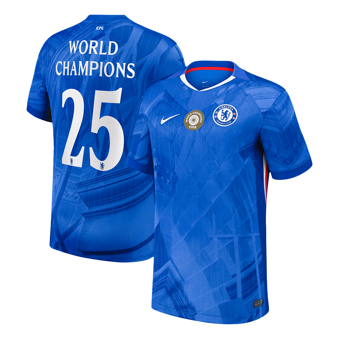 Chelsea 2025/26 Koti Pelipaita Miesten WORLD CHAMPIONS #25 [PREMIUM]
