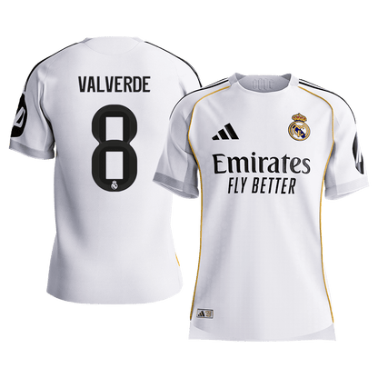 Real Madrid 2025/26 Koti Pelipaita (Player Version) Miesten VALVERDE #8 [PREMIUM]