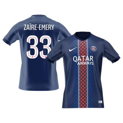 PSG 2025/26 Koti Pelipaita Miesten ZAïRE EMERY #33 [PREMIUM]