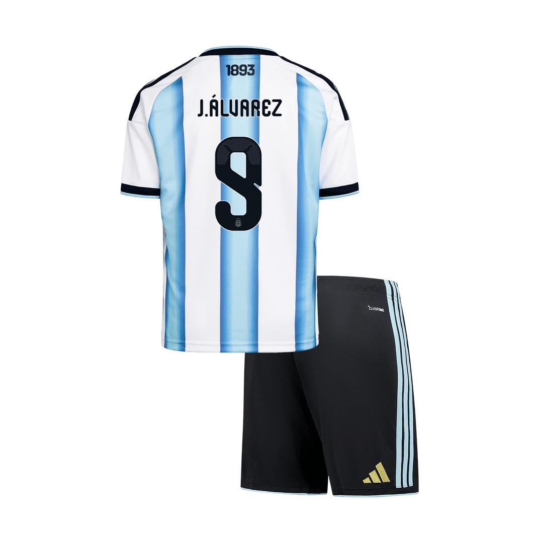 Argentina World Cup 2026 Koti Pelipaitasetti Lasten J.ÁLVAREZ #9 [PREMIUM]