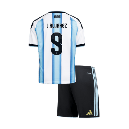 Argentina World Cup 2026 Koti Pelipaitasetti Lasten J.ÁLVAREZ #9 [PREMIUM]